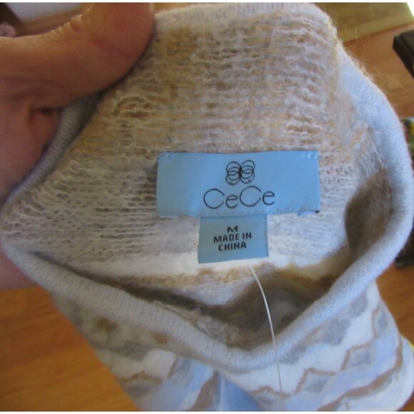 New w Tags, Cece Women's Light Blue Mock Sweater Medium Neck - Picture 5 of 6